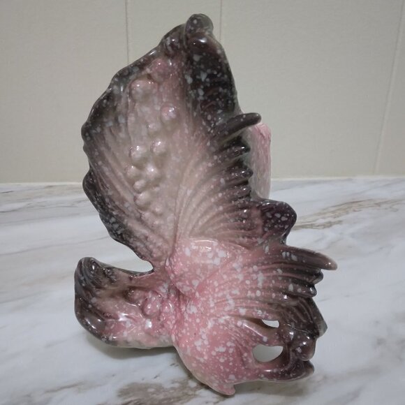Vintage Pink and Grey Speckled Angelfish Vase - Picture 2 of 8